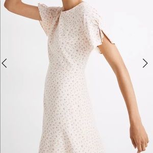 Madewell beige retro floral dress size 14!